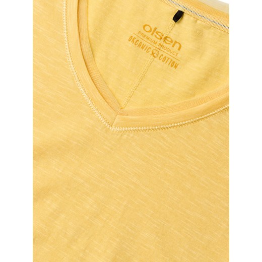 Klasyczny T-shirt z dekoltem w serek 11103578 City Safari Żółty 38 Olsen 36 wyprzedaż Olsen