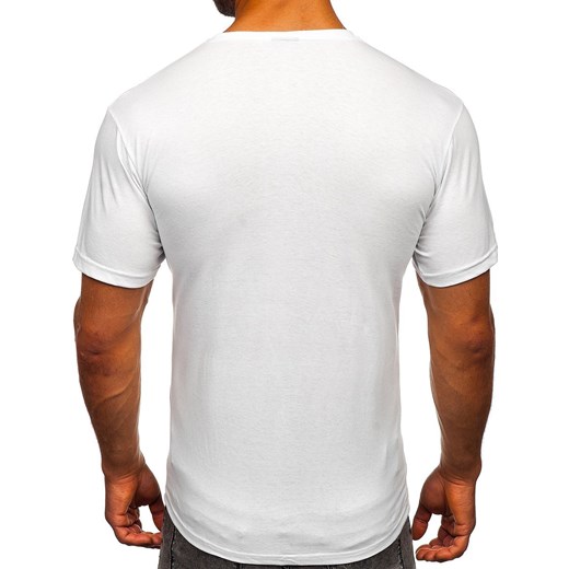 T-shirt męski biały Denley młodzieżowy 