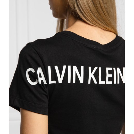 Bluzka damska Calvin Klein z napisami z krótkim rękawem 