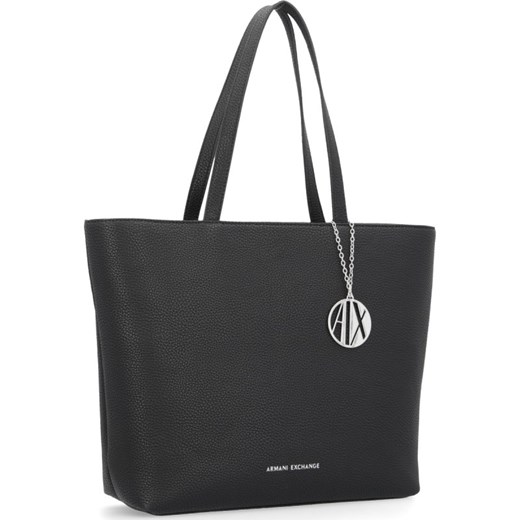 Shopper bag Armani Exchange matowa z breloczkiem elegancka 