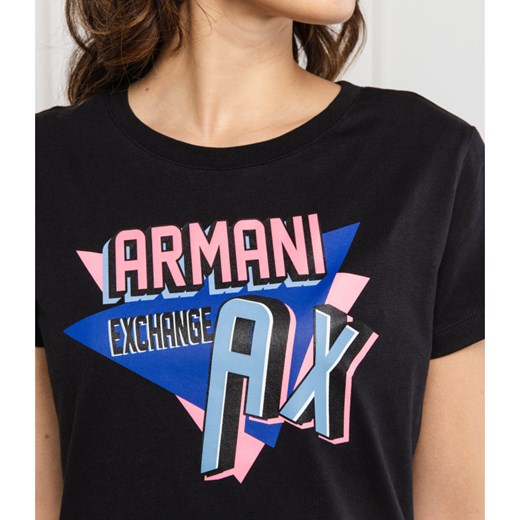 Bluzka damska Armani Exchange z krótkimi rękawami z okrągłym dekoltem 