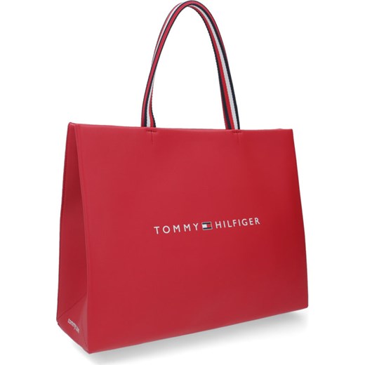 Shopper bag Tommy Hilfiger na ramię bez dodatków 