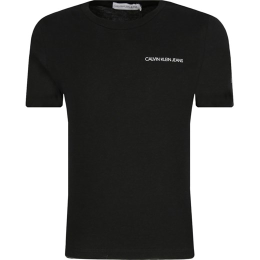 Calvin Klein t-shirt chłopięce czarny z krótkim rękawem jeansowy 