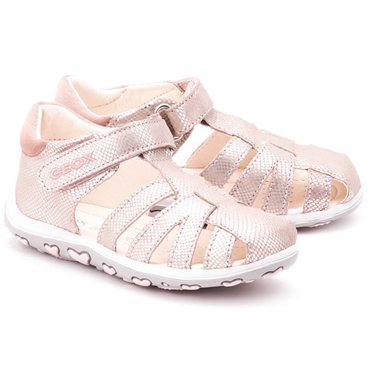 Baby Bubble - Różowe Skórzane Sandały Dziecięce - B42E6E 000BS C8011 mivo-kids bezowy antypoślizgowe