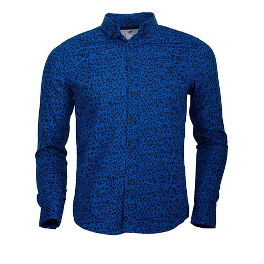 Koszula męska D-Struct majesso-pl niebieski abstrakcyjne wzory