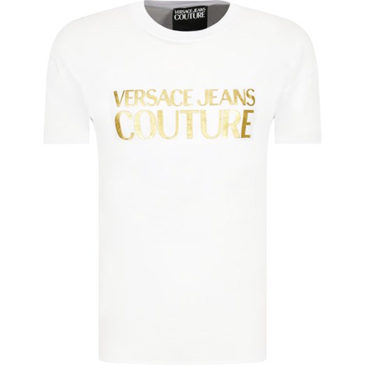 T-shirt męski Versace Jeans z krótkim rękawem młodzieżowy z napisem 