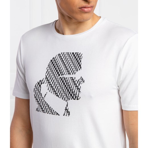 T-shirt męski wielokolorowy Karl Lagerfeld w stylu młodzieżowym z napisami 