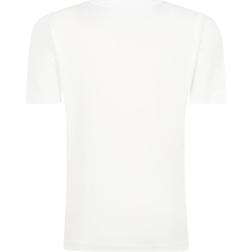 T-shirt chłopięce Emporio Armani biały w nadruki z krótkimi rękawami 