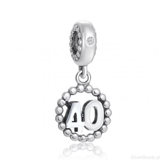 H052 Urodziny 40 lat charms zawieszka srebro 925 Silverbeads.pl SilverBeads