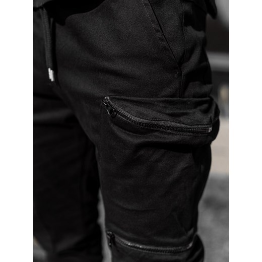 Czarne spodnie męskie Denley casual 
