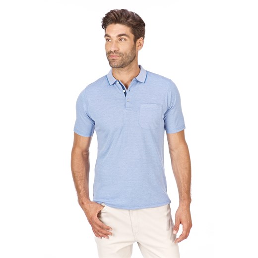 T-shirt męski niebieski Lanieri Fashion z krótkim rękawem 