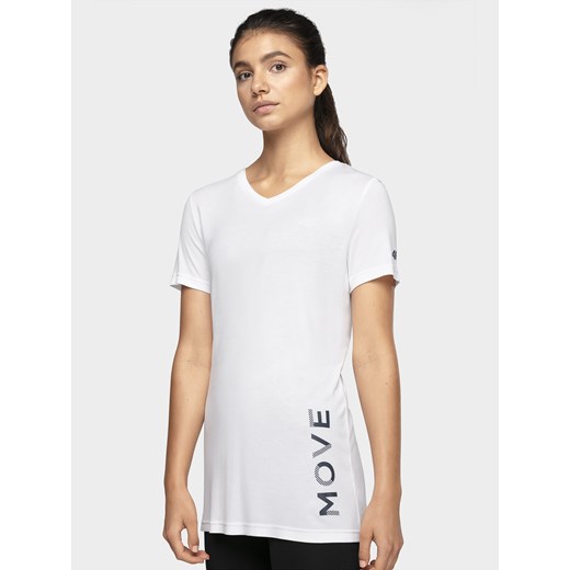 T-shirt damski TSD005 - biały  wyprzedaż 4F