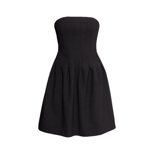  Sukienka bandeau z krepy  h-m czarny dopasowane