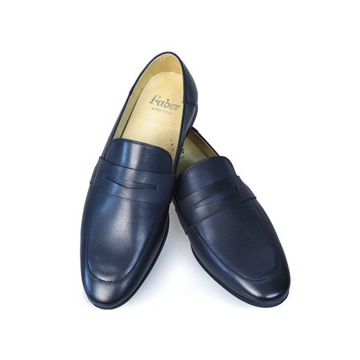Granatowe wsuwane buty męskie - penny loafers T125 40 Modini promocja