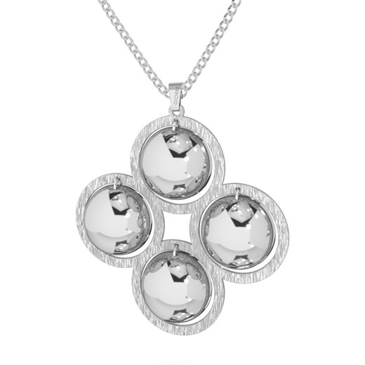 Srebrny naszyjnik cztery wypukłe blaszki srebro 925 : Kolor pokrycia srebra - Pokrycie Jasnym Rodem, Powierzchnia blachy - Satynowana Giorre GIORRE