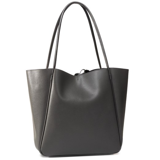 Shopper bag elegancka szara bez dodatków na ramię 