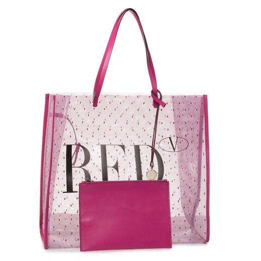 Shopper bag różowa na ramię duża młodzieżowa 