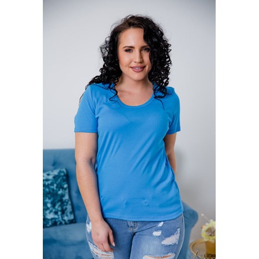 Niebieska Bluzka damska DETRRA T-Shirt Plus Size 46 TONO