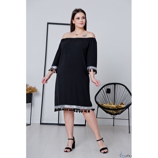 Czarna Sukienka FEREZO Plus Size 52/54 TONO
