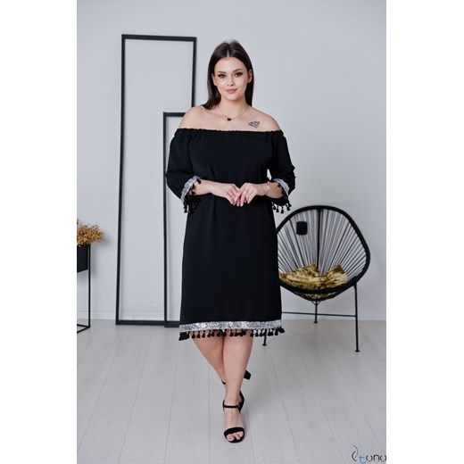 Czarna Sukienka FEREZO Plus Size 52/54 TONO