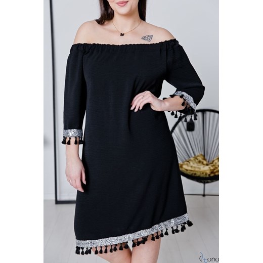 Czarna Sukienka FEREZO Plus Size 52/54 TONO