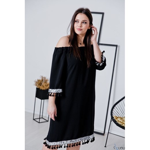 Czarna Sukienka FEREZO Plus Size 48/50 TONO
