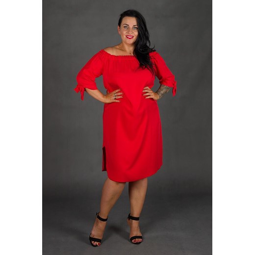 Czerwona Sukienka VALENCIA Plus Size 48/50 TONO