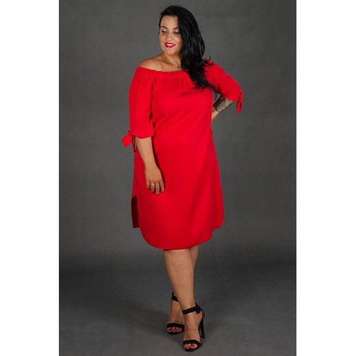 Czerwona Sukienka VALENCIA Plus Size 52/54 TONO