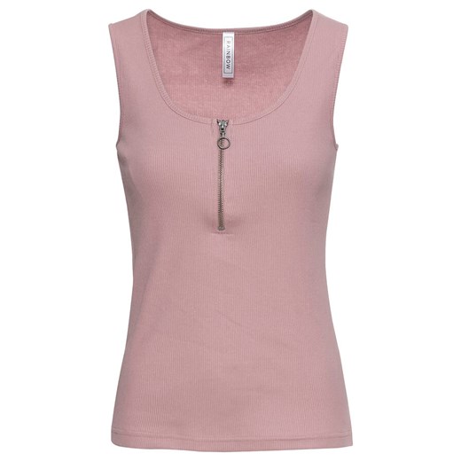Top w prążek z zamkiem | bonprix Bonprix 40/42 okazja bonprix