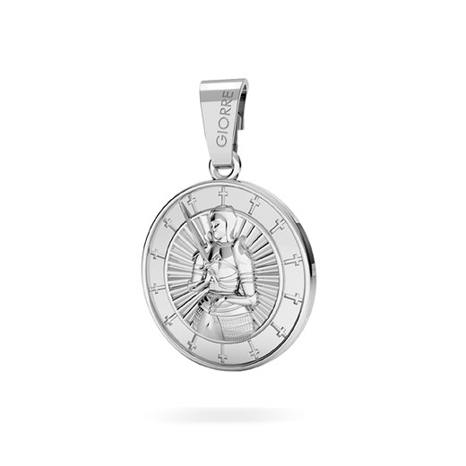 Joanna D'arc srebrna moneta charms zawieszka beads 925 : Kolor pokrycia srebra - Pokrycie Jasnym Rodem, Wariant - Zawieszka Giorre GIORRE