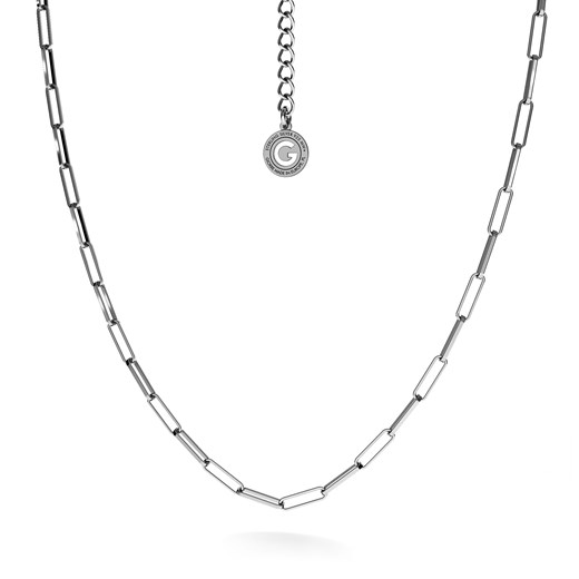 Srebrny łańcuszek do wpinania charmsów 925 : Długość (cm) - 50 + 5, Kolor pokrycia srebra - Pokrycie Czarnym Rodem Giorre GIORRE