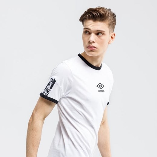 T-shirt męski biały Umbro z krótkimi rękawami 
