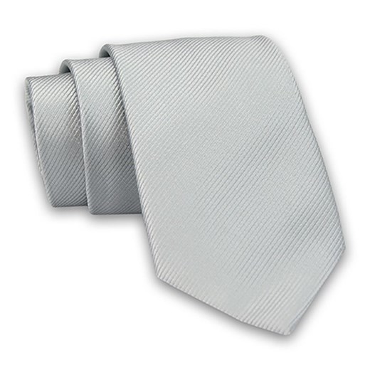 Jasny Szary Elegancki Klasyczny Krawat -Angelo di Monti- 7 cm, Jednokolorowy, w Delikatne Prążki KRADM1767 ze sklepu JegoSzafa.pl w kategorii Krawaty - zdjęcie 91328404