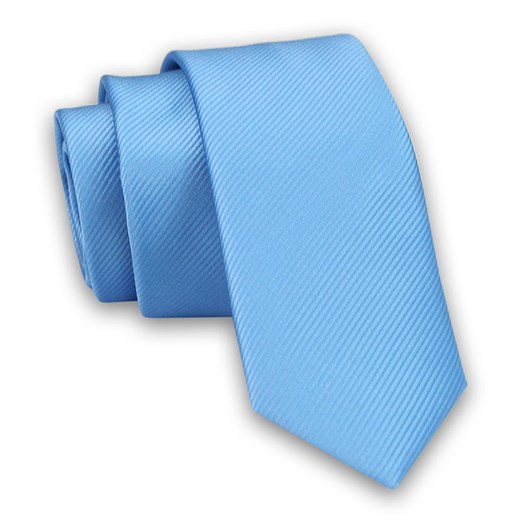 Jednokolorowy Krawat Męski, Śledź - 5 cm - Angelo di Monti, Niebieski KRADM1414 ze sklepu JegoSzafa.pl w kategorii Krawaty - zdjęcie 91328410