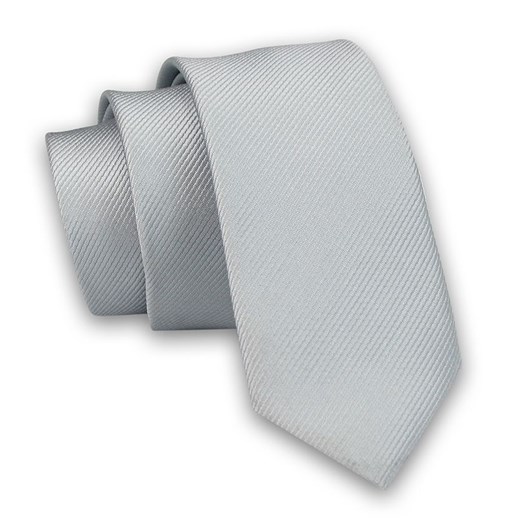 Szary Jednokolorowy Krawat Męski, Śledź - 5 cm - Angelo di Monti, Popiel KRADM1412 ze sklepu JegoSzafa.pl w kategorii Krawaty - zdjęcie 91328412