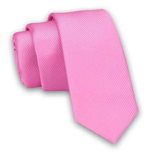 Jednokolorowy Krawat Męski, Śledź - 5 cm - Angelo di Monti, Różowy KRADM1406 ze sklepu JegoSzafa.pl w kategorii Krawaty - zdjęcie 91328414