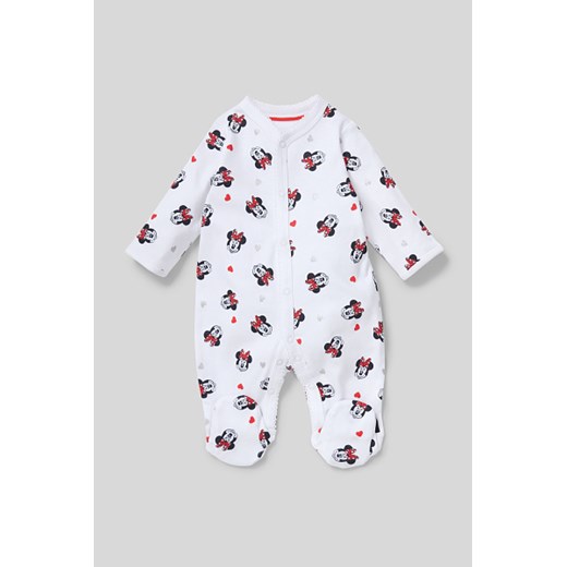 C&A Myszka Minnie-piżama niemowlęca-bawełna bio, Biały, Rozmiar: 46 50 C&A