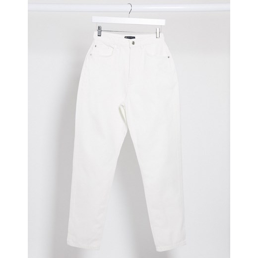 ASOS DESIGN – Bardzo luźne jeansy o kroju mom fit z podwyższonym stanem w kolorze złamanej bieli-Biały W36 L32 Asos Poland