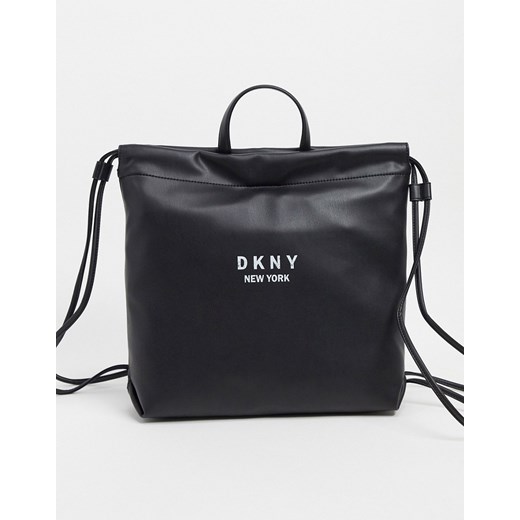 DKNY – Czarny plecak z troczkami One Size Asos Poland