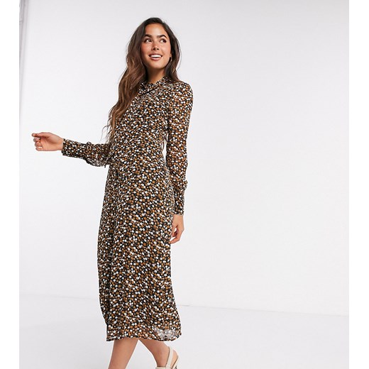 Sukienka Fashion Union maxi z długimi rękawami w kwiaty