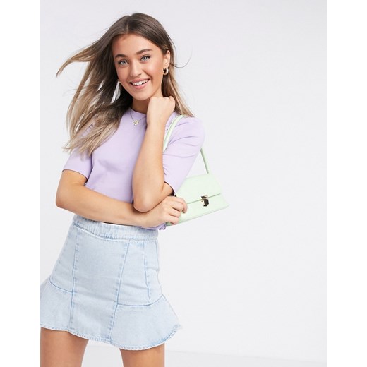 Monki – Hannah – Liliowy T-shirt z organicznej bawełny-Fioletowy Monki XXS Asos Poland