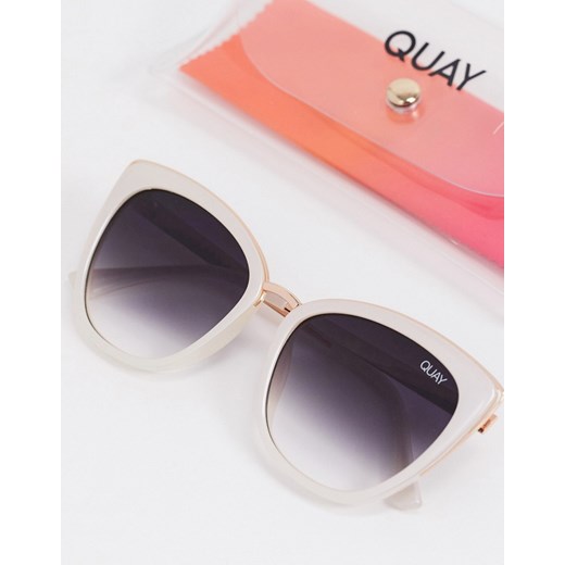 Quay Australia – Honey – Białe okulary przeciwsłoneczne typu kocie oczy-Biały Quay Australia No Size Asos Poland