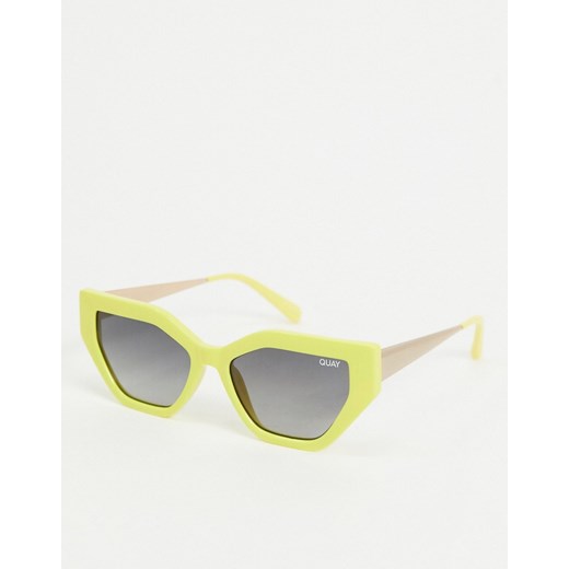 Quay Australia – Vinyl – Żółte wąskie okulary przeciwsłoneczne w kształcie kociego oka-Żółty Quay Australia No Size Asos Poland