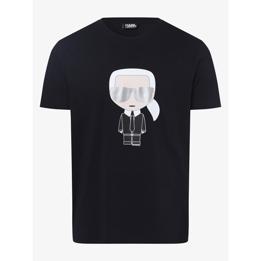 Czarny t-shirt męski Karl Lagerfeld z krótkimi rękawami 