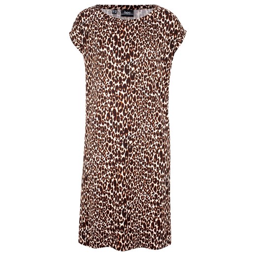 Sukienka z dżerseju w cętki leoparda | bonprix Bonprix 48/50 bonprix
