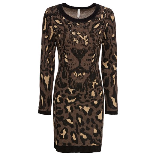 Sukienka dzianinowa w cętki leoparda | bonprix Bonprix 40/42 okazyjna cena bonprix
