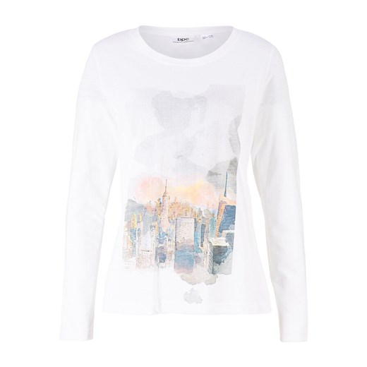 Shirt z długim rękawem i akwarelowym nadrukiem | bonprix Bonprix 52/54 bonprix