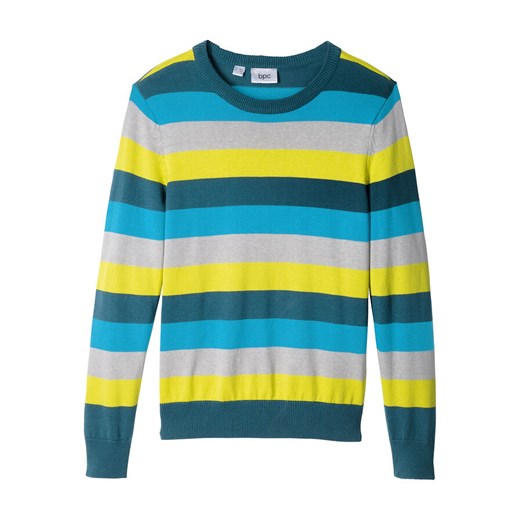 Sweter chłopięcy dzianinowy w paski | bonprix Bonprix 140/146 bonprix
