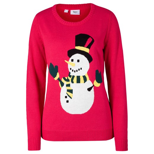 Sweter bożonarodzeniowy "Bałwanek" | bonprix Bonprix 48/50 bonprix