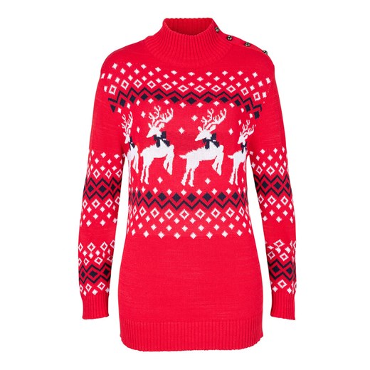 Sweter bożonarodzeniowy z motywem reniferów | bonprix Bonprix 40/42 bonprix
